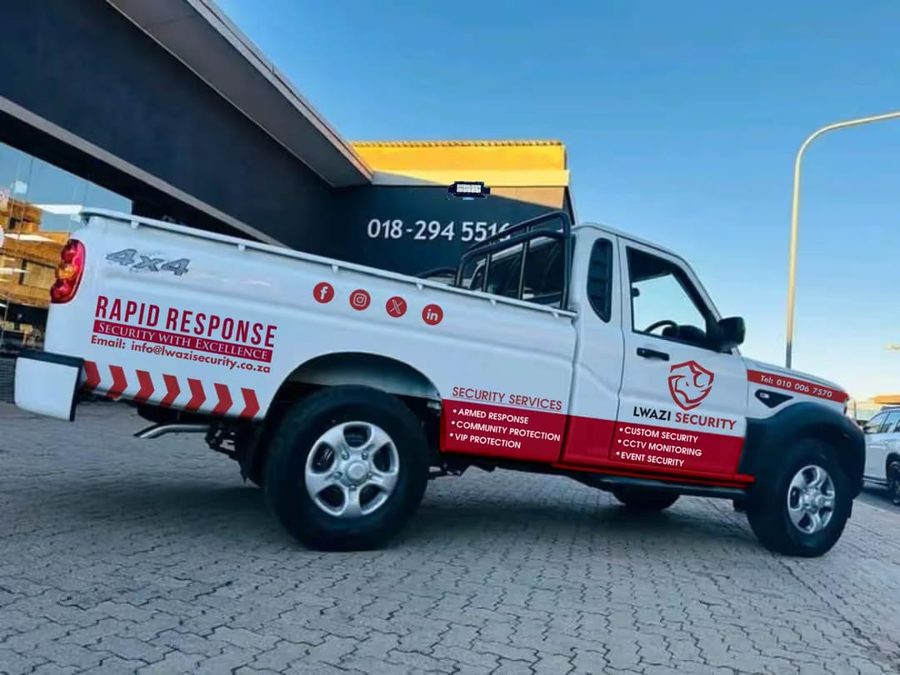 Lwazi Security branded rapid response vehicle